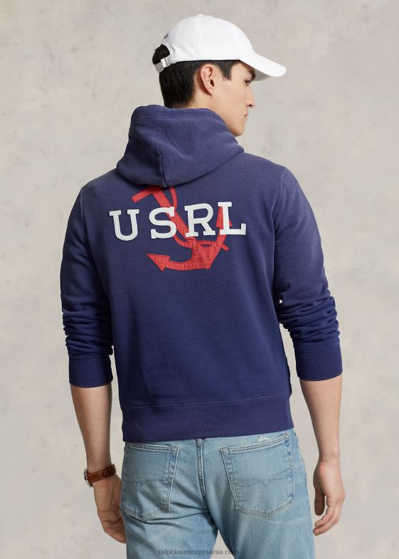 cobalt închis bărbați Ralph Lauren hanorac grafic fleece 046881150
