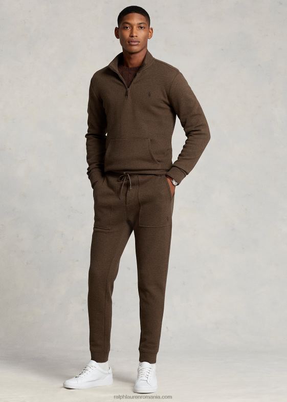 erica maro nucsoara bărbați Ralph Lauren Pulover cu fermoar sfert din plasă din tricot dublu 046881065