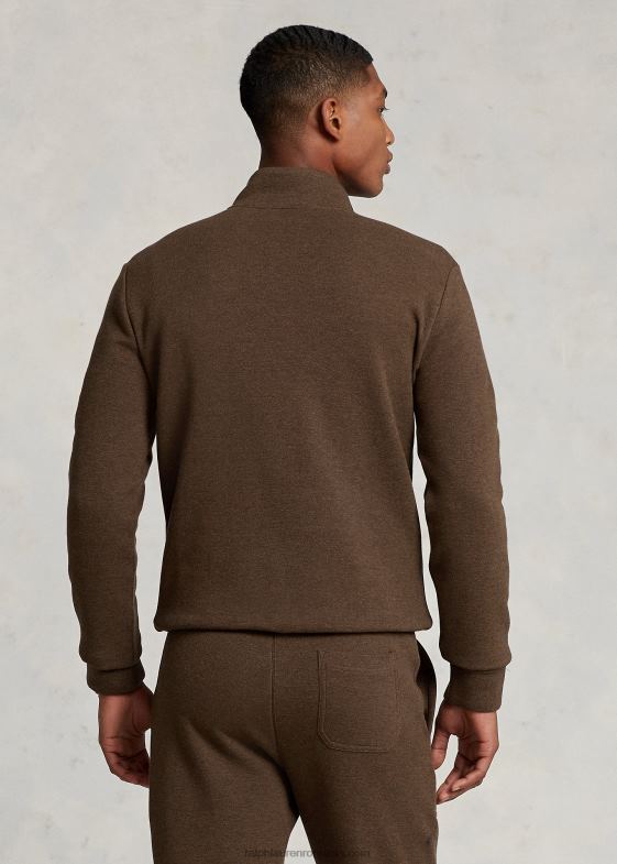 erica maro nucsoara bărbați Ralph Lauren Pulover cu fermoar sfert din plasă din tricot dublu 046881065