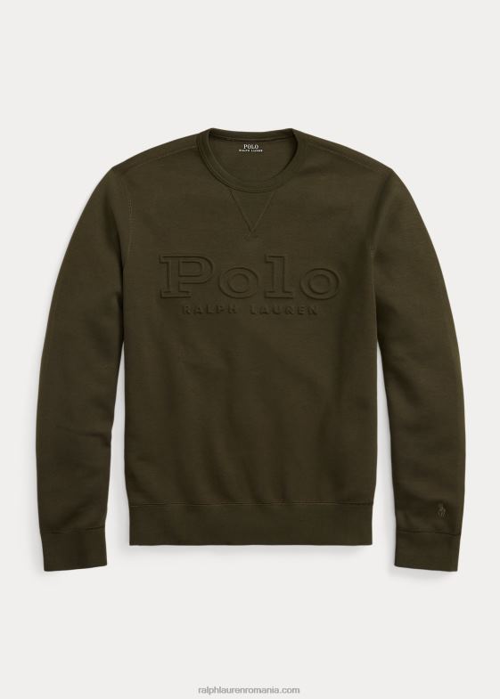 măsline de companie bărbați Ralph Lauren hanorac din tricot dublu cu logo în relief 046881396