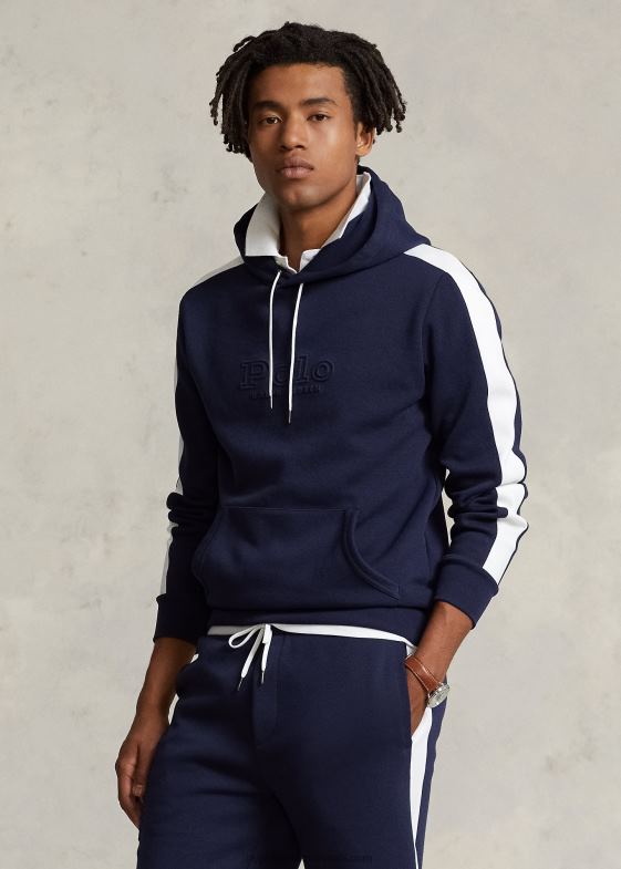 marina de croazieră bărbați Ralph Lauren hanorac cu plasă din tricot dublu cu logo 046881128