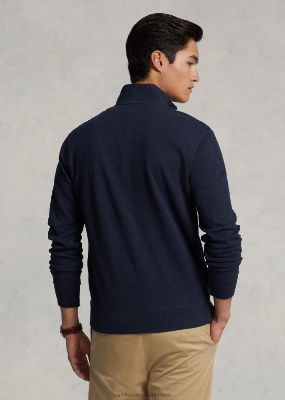 marina în oase de hering bărbați Ralph Lauren pulover cu fermoar sfert din jerseu de lux 046888512