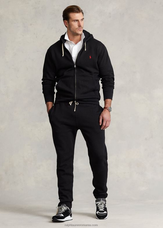 negru bărbați Ralph Lauren hanorac fleece cu fermoar complet 046881665