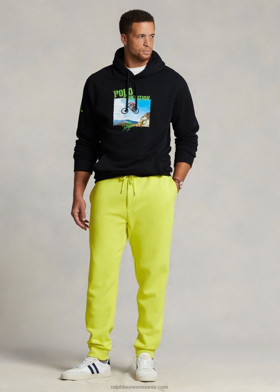 negru bărbați Ralph Lauren hanorac grafic fleece 046881931
