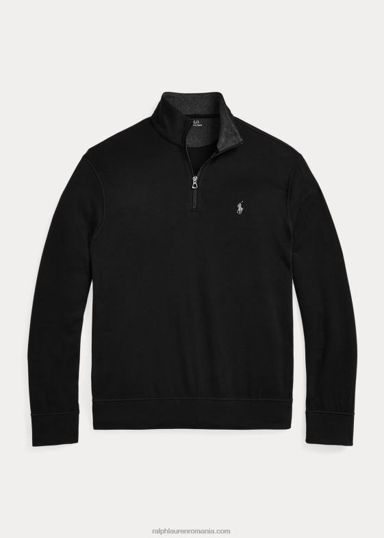 negru bărbați Ralph Lauren pulover cu fermoar sfert din jerseu de lux 046888655