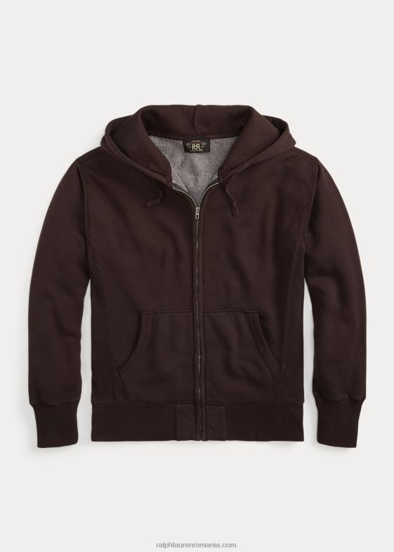 negru decolorat bărbați Ralph Lauren hanorac fleece cu fermoar complet 046881743