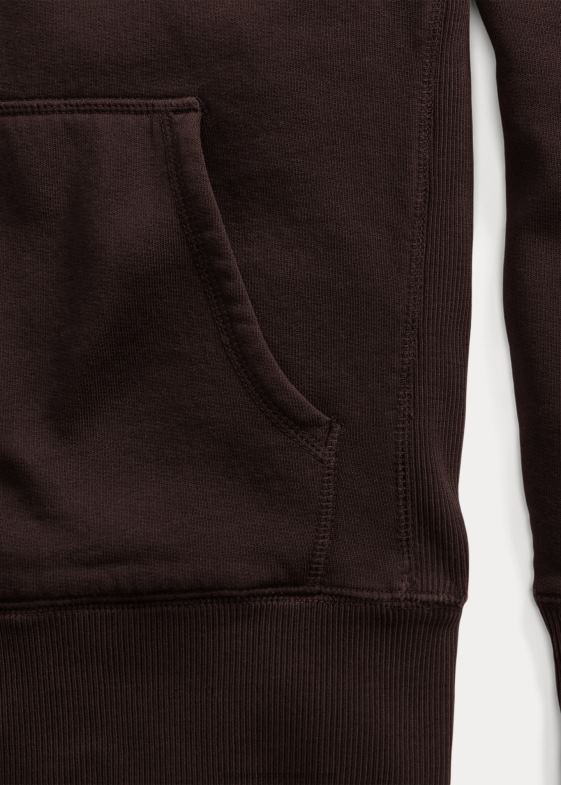 negru decolorat bărbați Ralph Lauren hanorac fleece cu fermoar complet 046881743