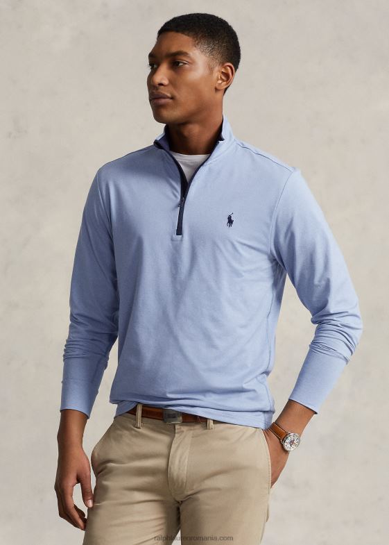 noua erica albastru pudra bărbați Ralph Lauren Pulover cu fermoar sfert din tricou de performanță 046881013