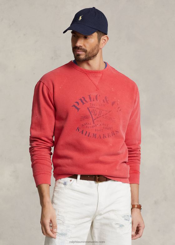 post roșu bărbați Ralph Lauren hanorac grafic fleece 046881331