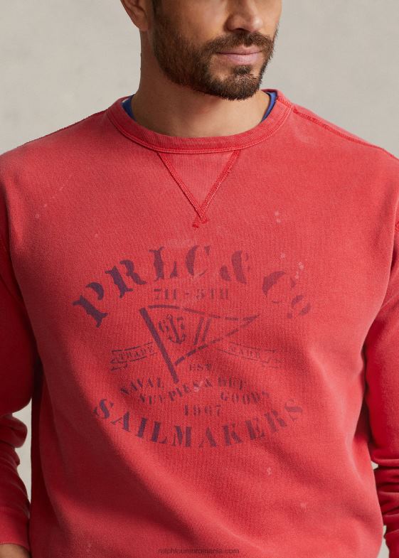 post roșu bărbați Ralph Lauren hanorac grafic fleece 046881331