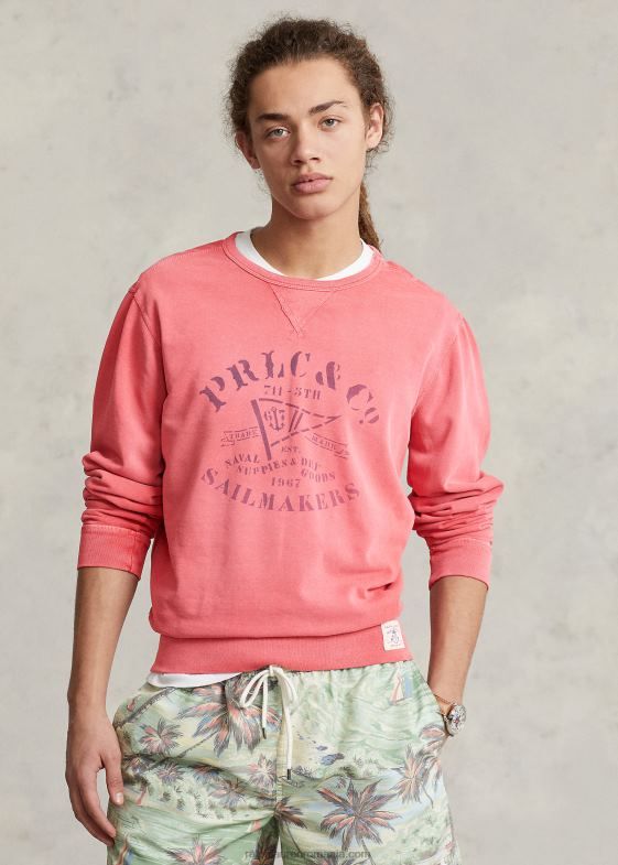 post roșu bărbați Ralph Lauren hanorac grafic fleece 046888593