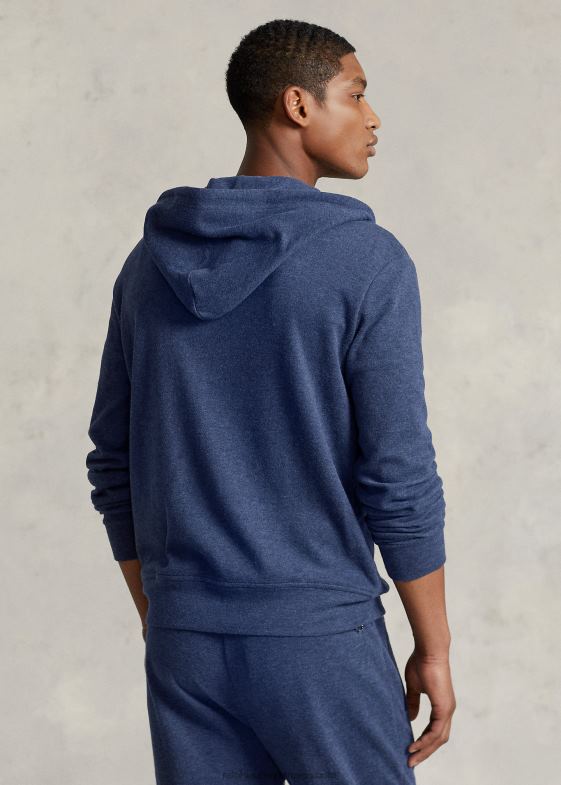 primăvară navy heather bărbați Ralph Lauren hanorac cu fermoar complet din tricot dublu 046888607