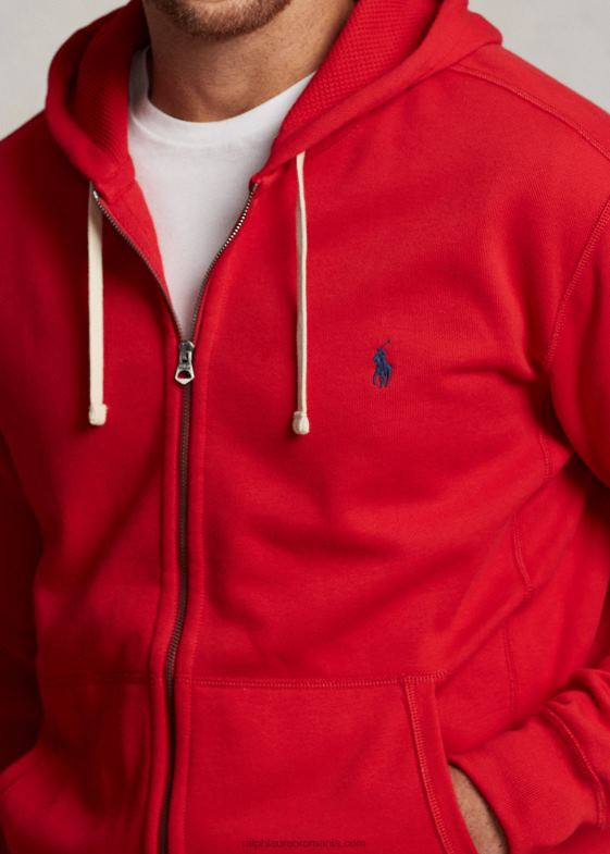rl2000 roșu bărbați Ralph Lauren hanorac fleece cu fermoar complet 046881666