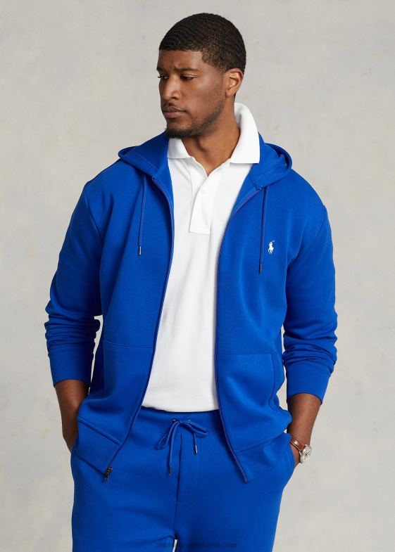 stea de safir bărbați Ralph Lauren hanorac cu fermoar complet din tricot dublu 046881608