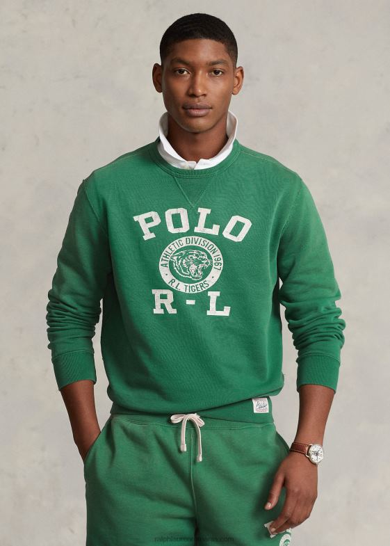 verde de verano bărbați Ralph Lauren hanorac fleece cu logo 046881028