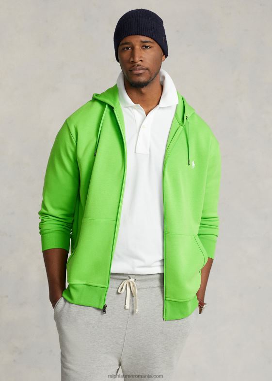 verde galaxie bărbați Ralph Lauren hanorac cu fermoar complet din tricot dublu 046881611