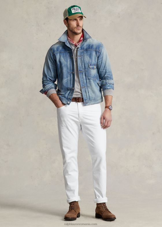 albastru bărbați Ralph Lauren geacă trucker din denim învechită 046881655