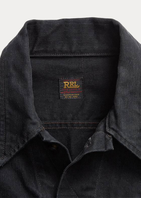 bărbați Ralph Lauren jachetă de camioner din denim neagră purtată 046881788