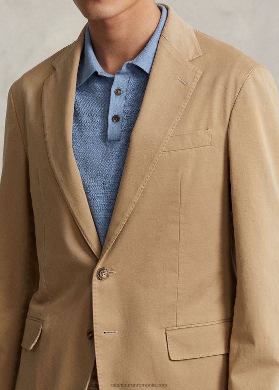 bej de coastă bărbați Ralph Lauren jachetă polo moale elastică de costum chino 046888588
