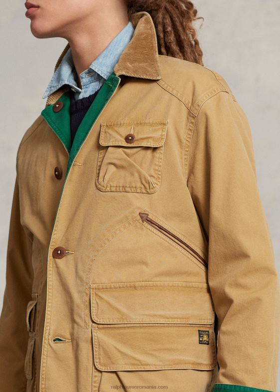 bronz de zi/pădure nouă bărbați Ralph Lauren geacă utilitar din pânză reversibilă 046888519