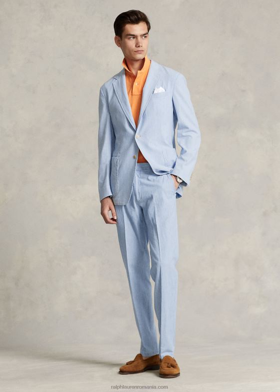 cambray bărbați Ralph Lauren jachetă de costum din chambray 046881238