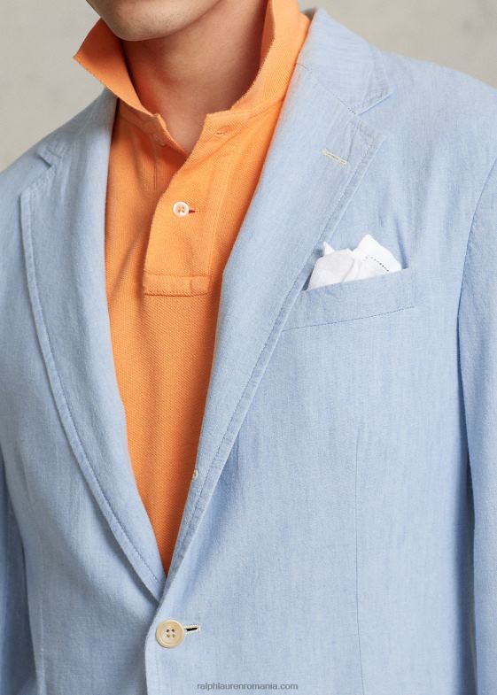 cambray bărbați Ralph Lauren jachetă de costum din chambray 046881238