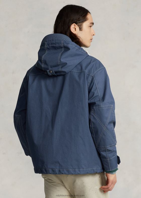corsar albastru bărbați Ralph Lauren jachetă din twill cu glugă 046881269