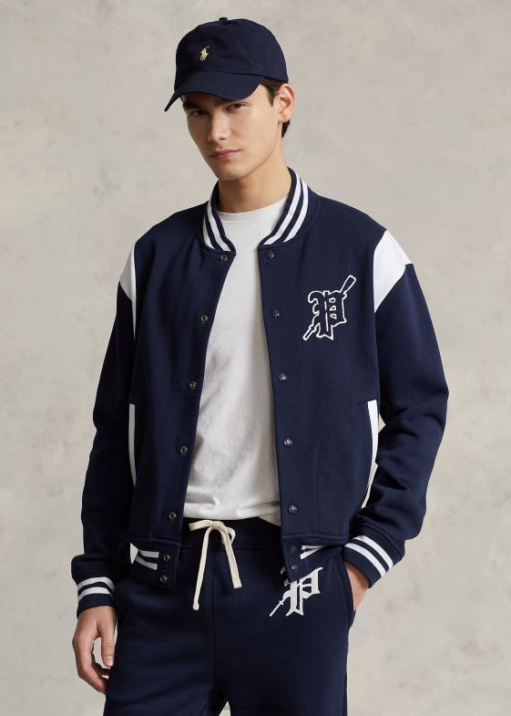 cruise navy/alb bărbați Ralph Lauren jachetă letterman din lână 046881059
