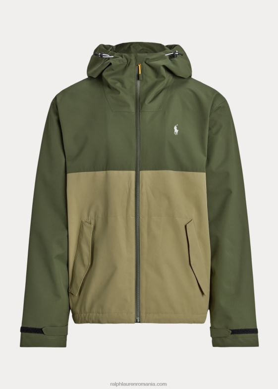 dark sage multi bărbați Ralph Lauren jachetă cu glugă rezistentă la apă 046881174