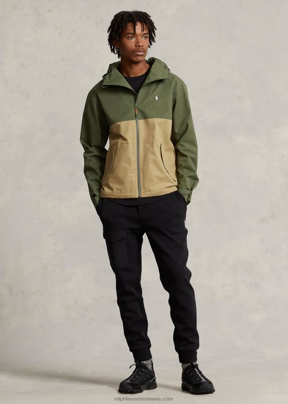 dark sage multi bărbați Ralph Lauren jachetă cu glugă rezistentă la apă 046881174