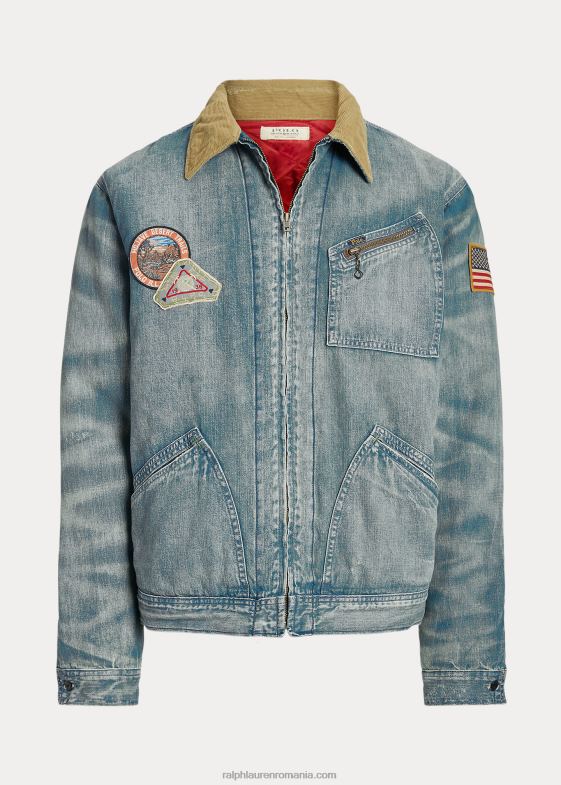 jaanai spalare bărbați Ralph Lauren jachetă din denim cu fermoar complet 046881805