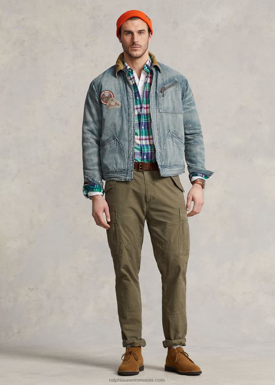 jaanai spalare bărbați Ralph Lauren jachetă din denim cu fermoar complet 046881805