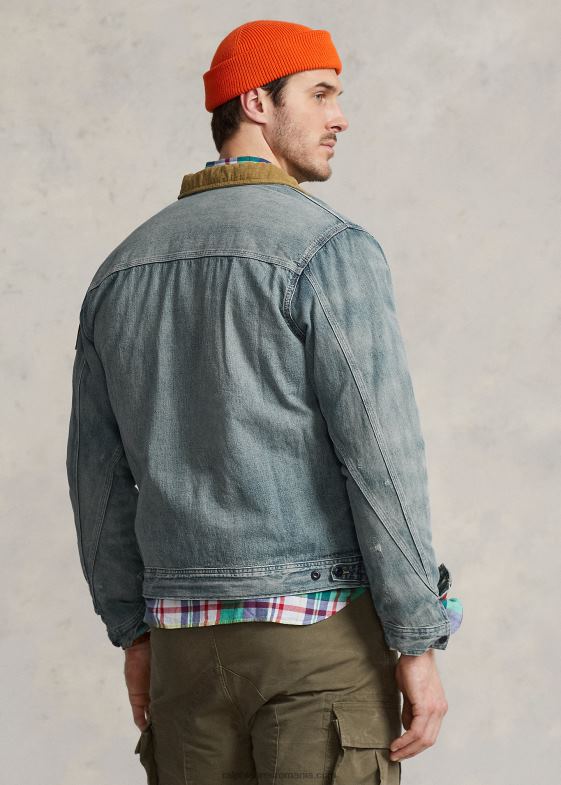 jaanai spalare bărbați Ralph Lauren jachetă din denim cu fermoar complet 046881805