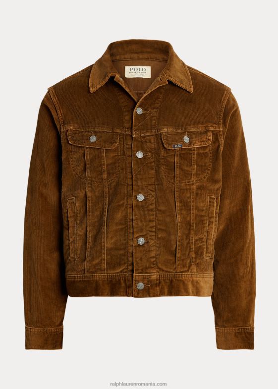 kaki bărbați Ralph Lauren geacă trucker din catifea elastică 046888492