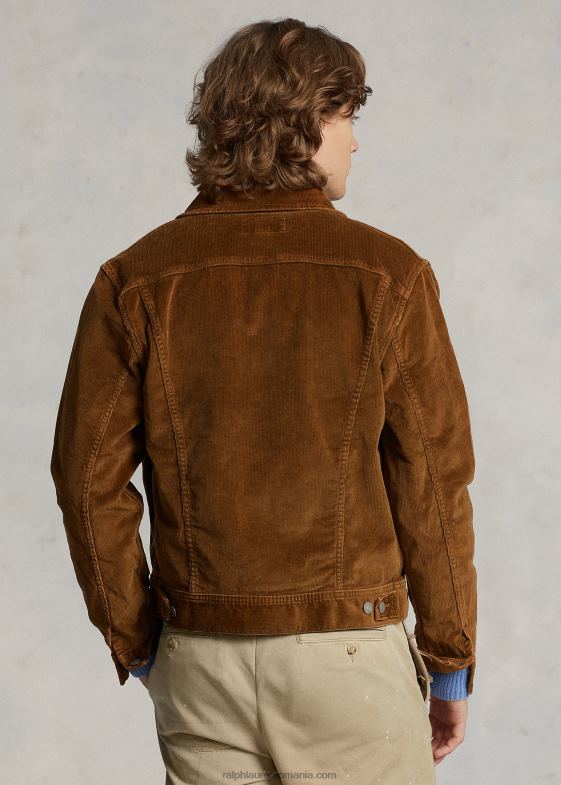 kaki bărbați Ralph Lauren geacă trucker din catifea elastică 046888492