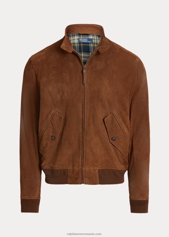 maro de tara bărbați Ralph Lauren geaca de piele intoarsa 04688138