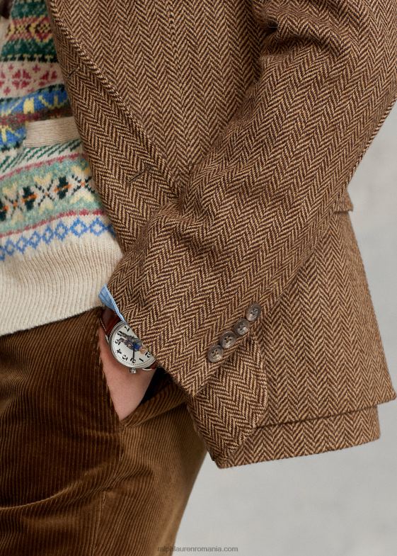 maro și cămilă bărbați Ralph Lauren jacheta rl67 în oase 0468896