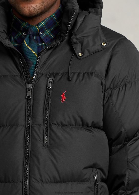 negru bărbați Ralph Lauren jachetă cu puf hidrofugă 046881922