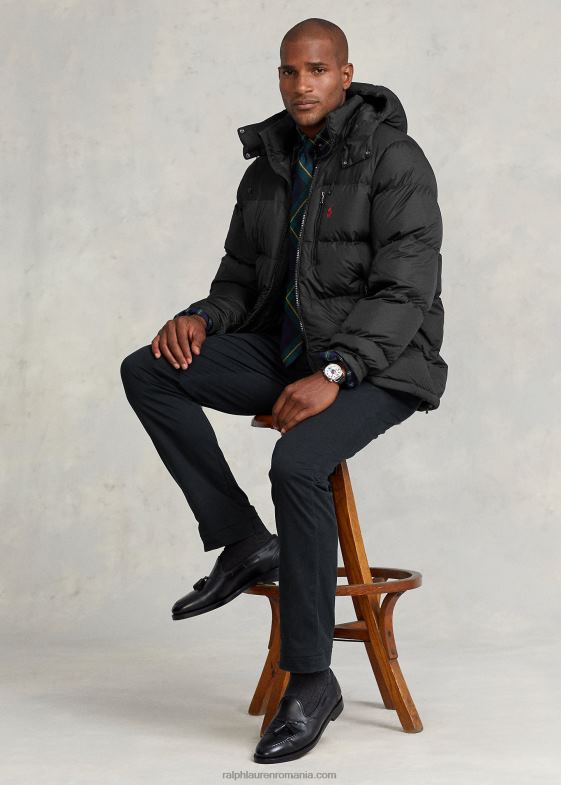negru bărbați Ralph Lauren jachetă cu puf hidrofugă 046881922