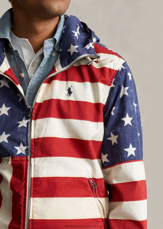 stea sclipită bărbați Ralph Lauren geacă cu glugă cu imprimeu steag 046881228