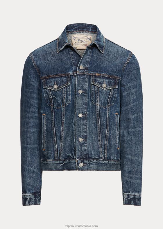 trenton bărbați Ralph Lauren geacă trucker din denim decolorată 04688911