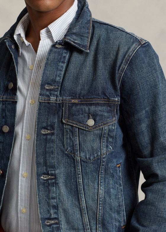 trenton bărbați Ralph Lauren geacă trucker din denim decolorată 04688911