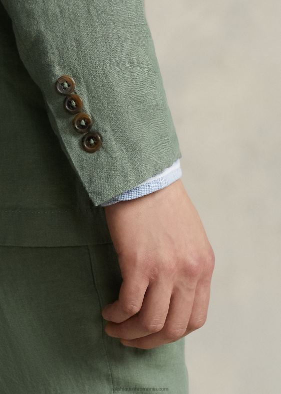verde cargo bărbați Ralph Lauren jachetă polo din in moale 046888458