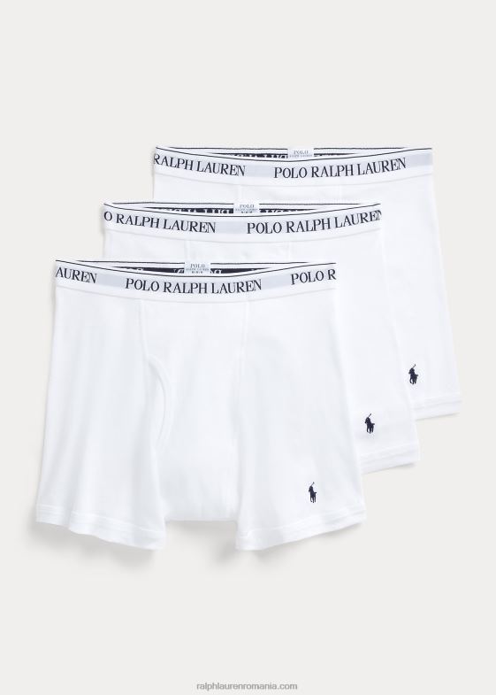 alb bărbați Ralph Lauren Slip boxer absorbant, pachet de 3 046888555