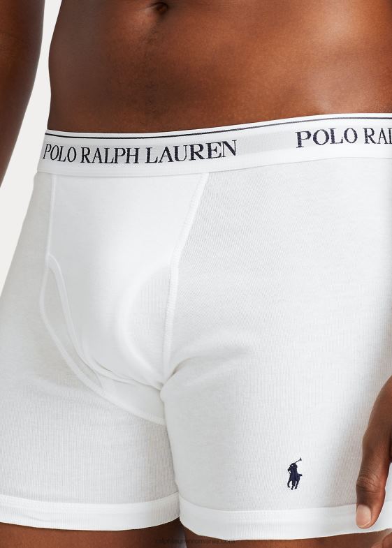 alb bărbați Ralph Lauren Slip boxer absorbant, pachet de 3 046888555
