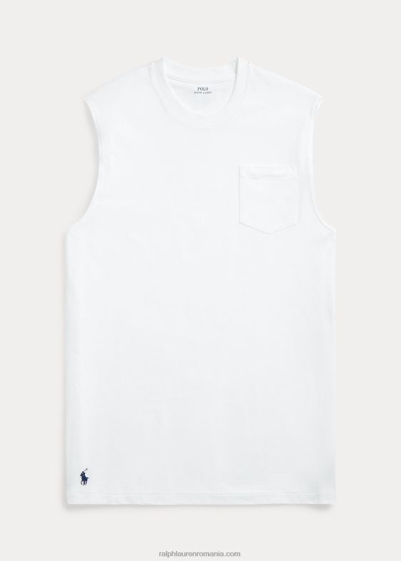 alb bărbați Ralph Lauren rezervor de buzunar din tricou 046881522