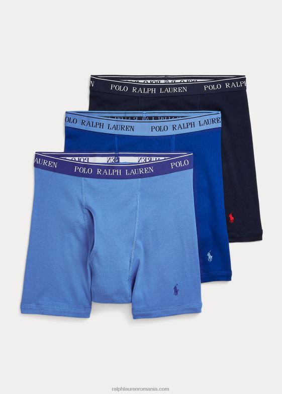 albastru asortat bărbați Ralph Lauren Slip boxer absorbant, pachet de 3 046888552