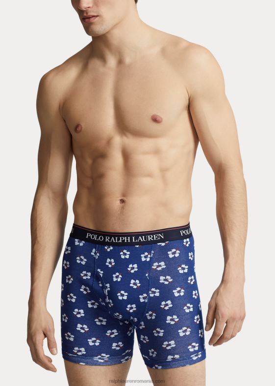 imprimeu bleumarin/royal hibiscus bărbați Ralph Lauren Slip boxer absorbant, pachet de 3 04688590