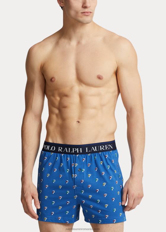 imprimeu p-wing albastru zmeu bărbați Ralph Lauren boxer din tricot modal din bumbac p-wing 04688796