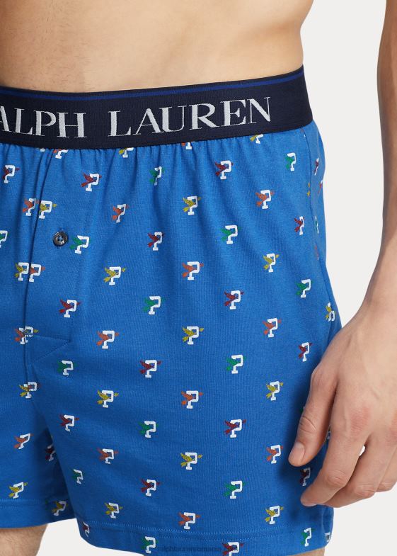 imprimeu p-wing albastru zmeu bărbați Ralph Lauren boxer din tricot modal din bumbac p-wing 04688796